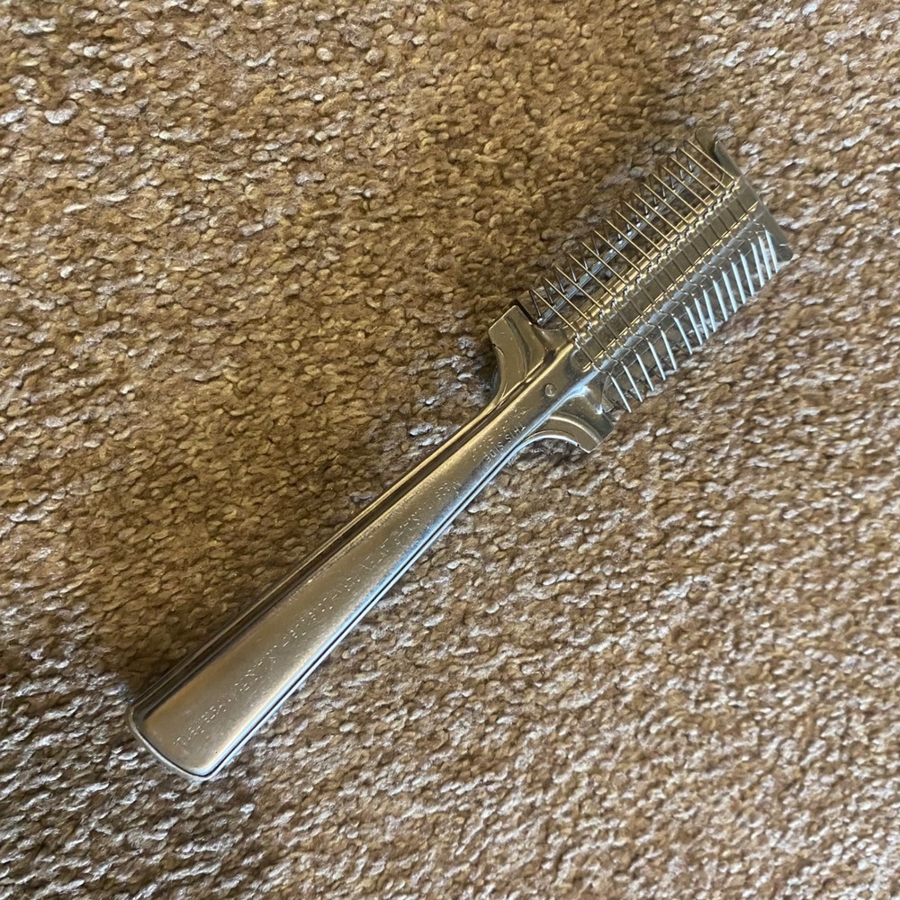 Vintage Playtex Hair Cutter Manual Trimmer Stainless Steel Made in USA Silver